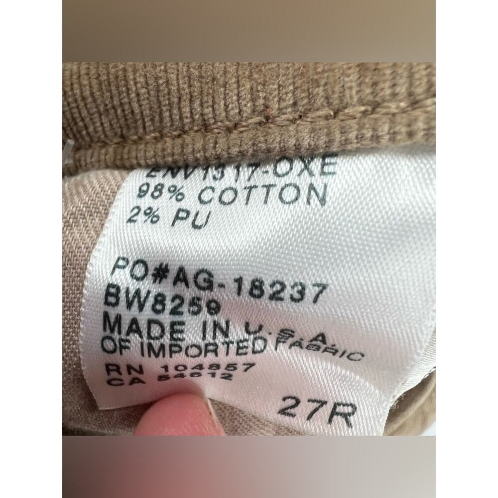 NWT AG the ballad slim boot cut pants corduroy sz 27 oxe tan - Picture 5 of 7